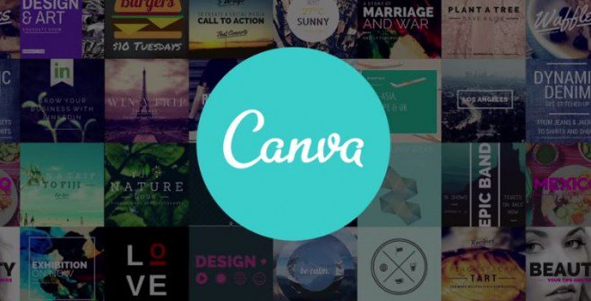 Canva Logo with beautiful design graphics in the background